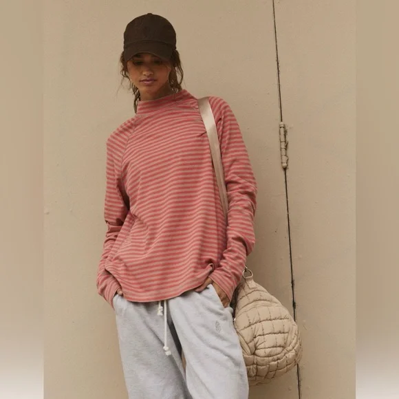 FIRM PRICE NWOT FP MOVEMENT BY FREE PEOPLE RESTORATION YARN DYE STRIPE LAYER - Picture 5 of 8